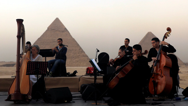 Egypt opened its first-ever restaurant and lounge in Giza’s pyramid plateau, 